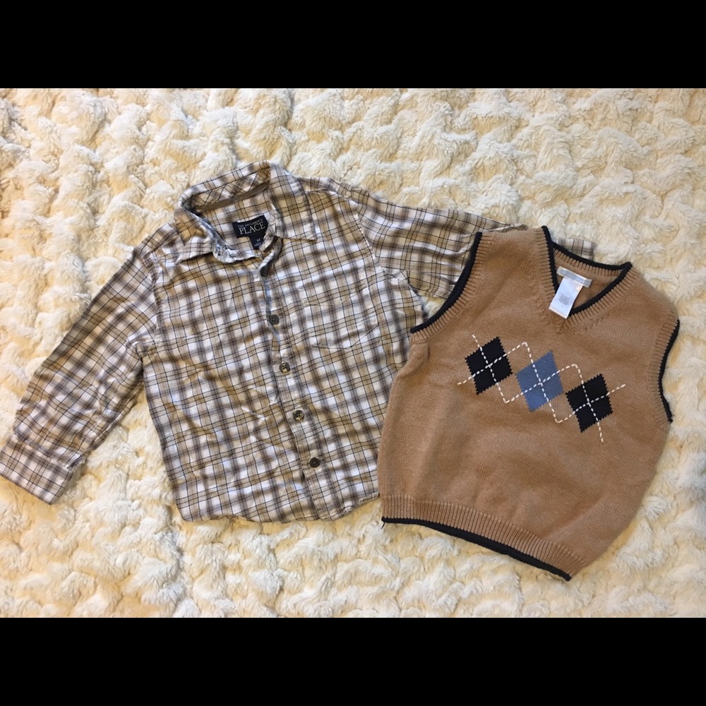 3T Janie and Jack sweater vest with matching shirt